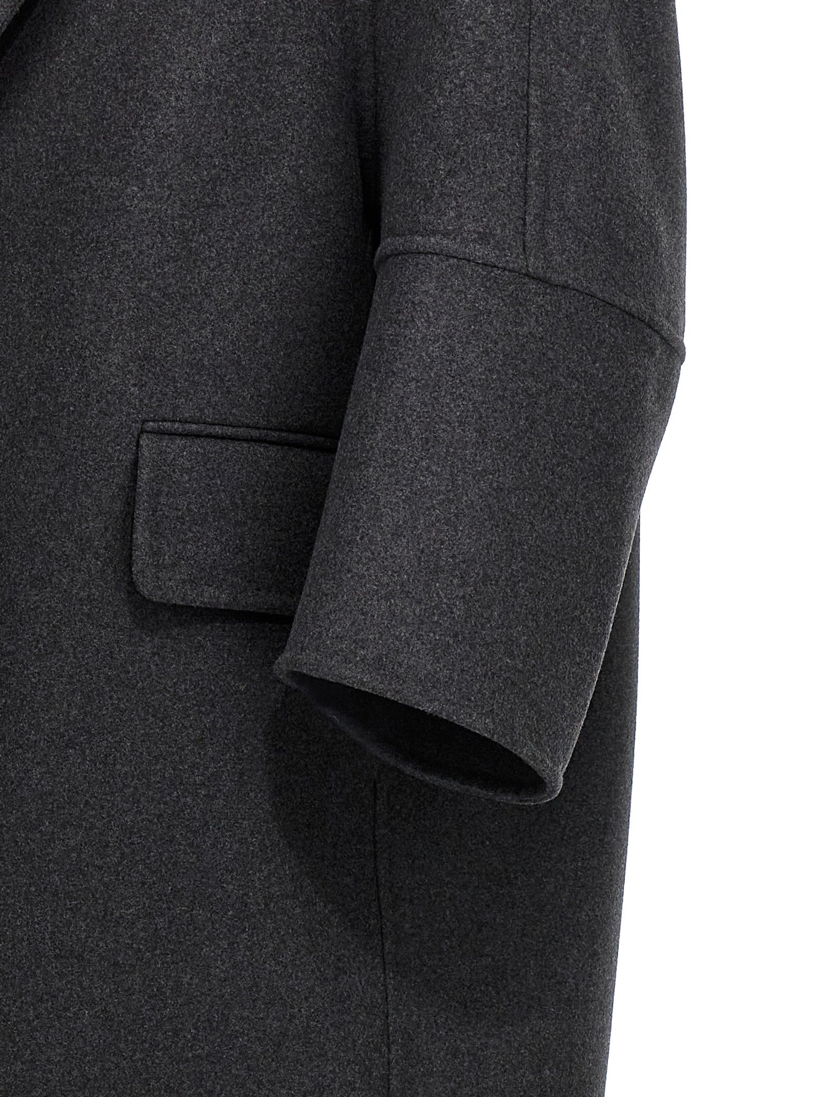 Max Mara Grauer Wollmantel aus reiner Schurwolle