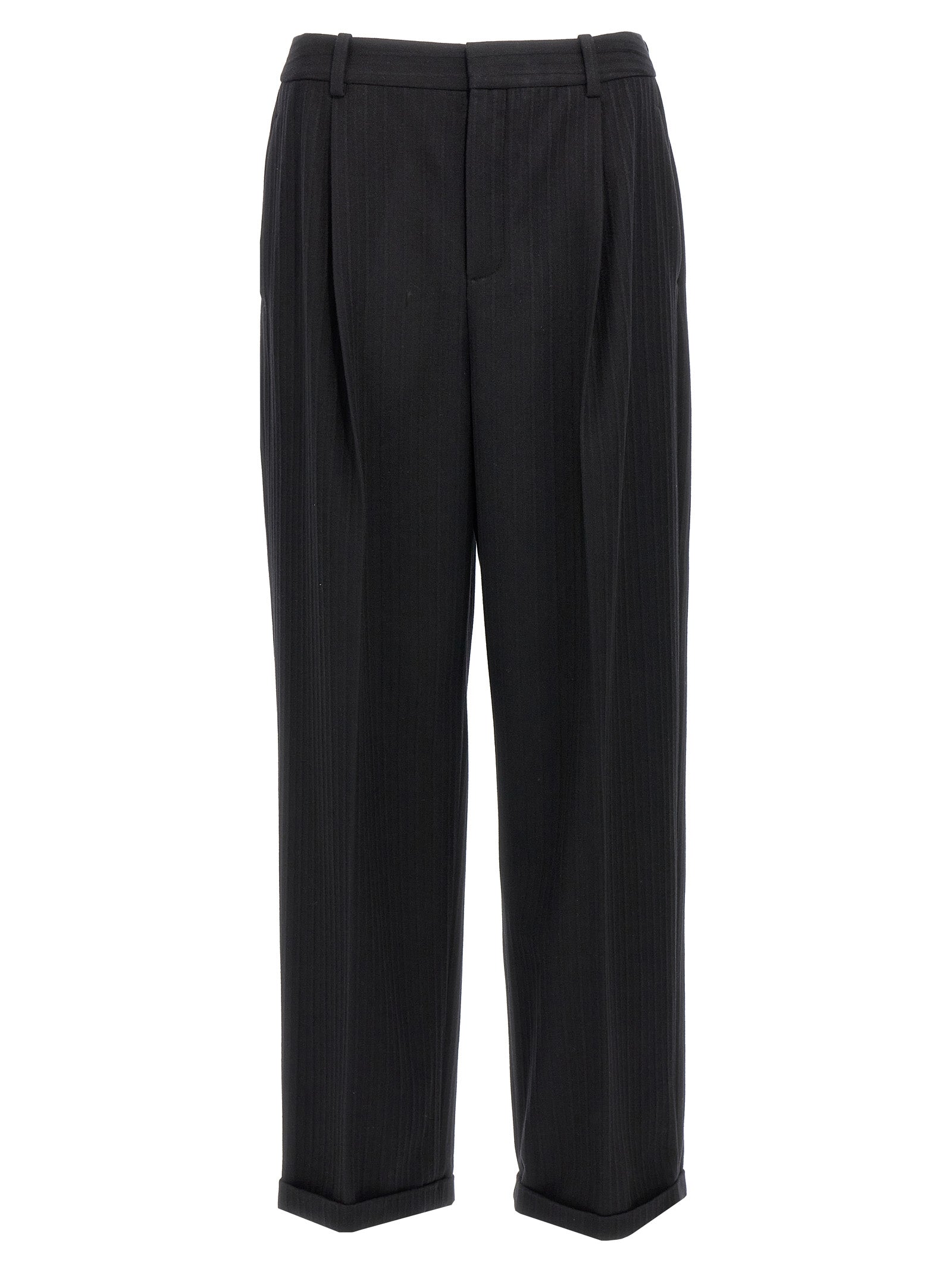 Saint Laurent Schwarze Wollhose
