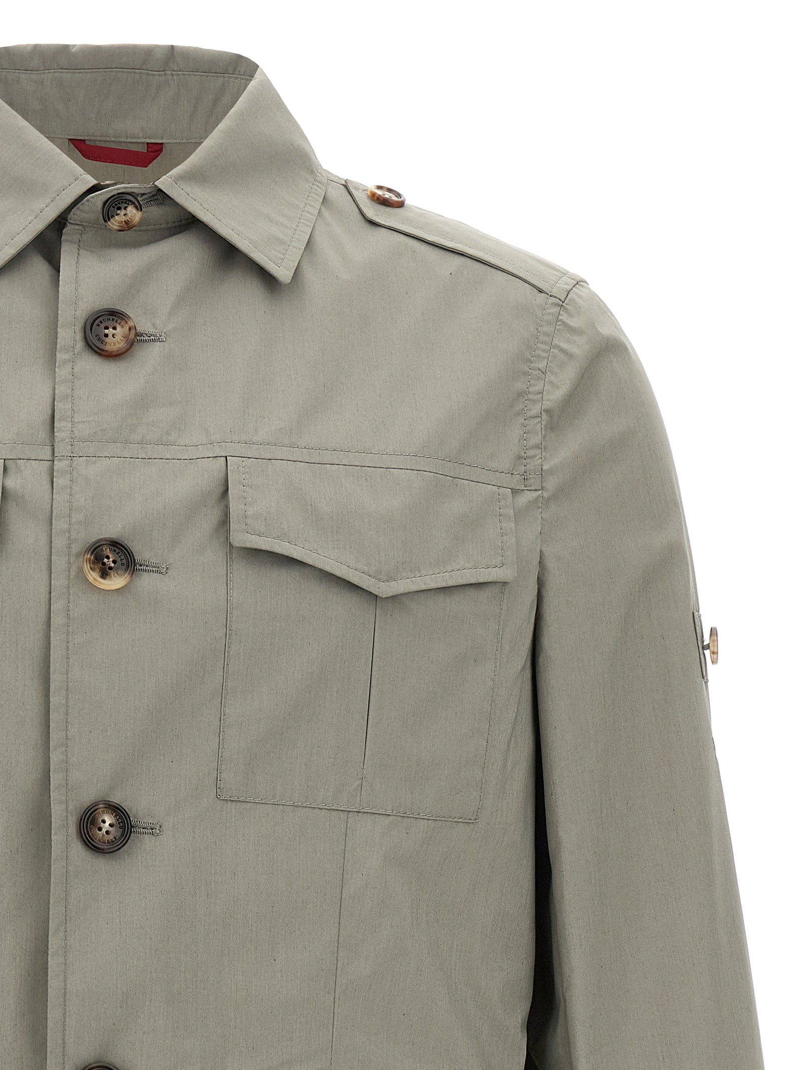 Brunello Cucinelli Zweifarbige Baumwoll-Shell-Jacke