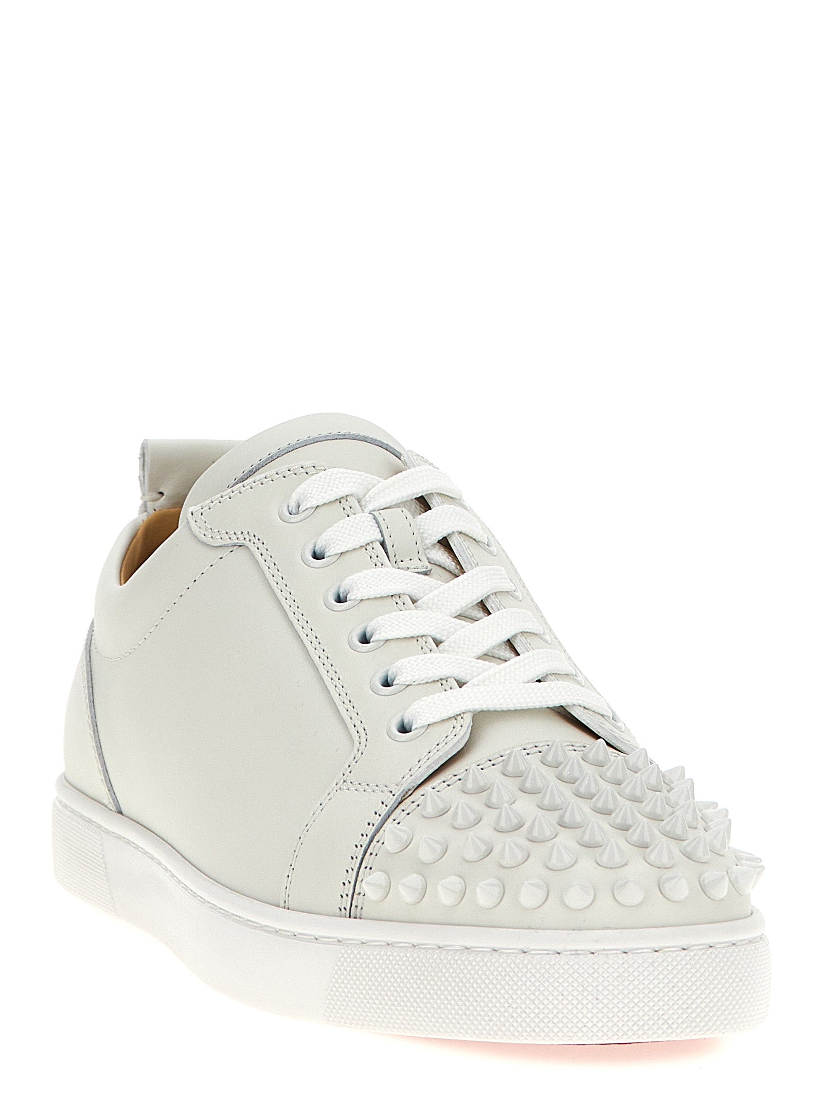 Christian Louboutin Weiße Kalbsleder Low-Top-Sneaker