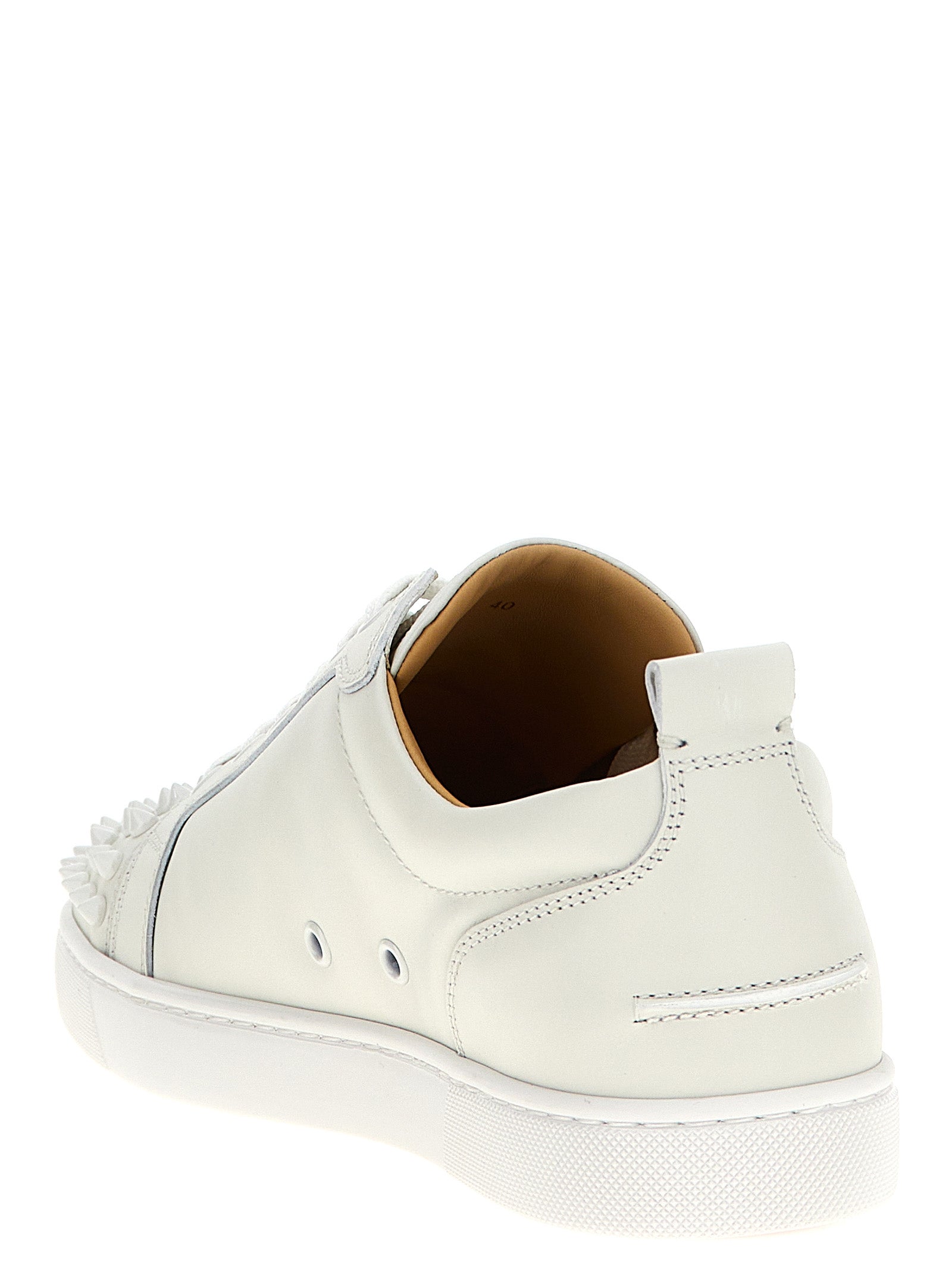 Christian Louboutin Weiße Kalbsleder Low-Top-Sneaker