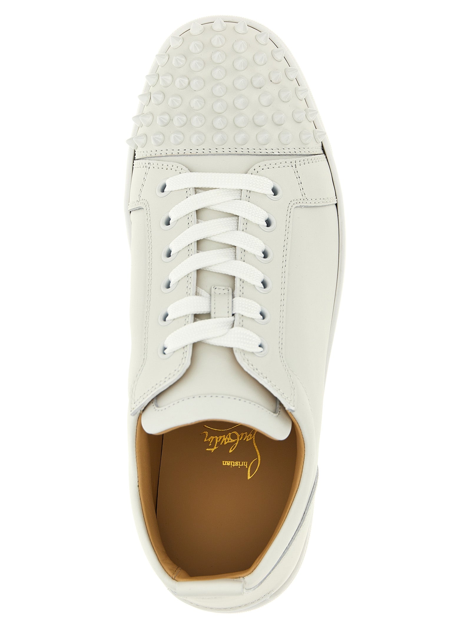 Christian Louboutin Weiße Kalbsleder Low-Top-Sneaker
