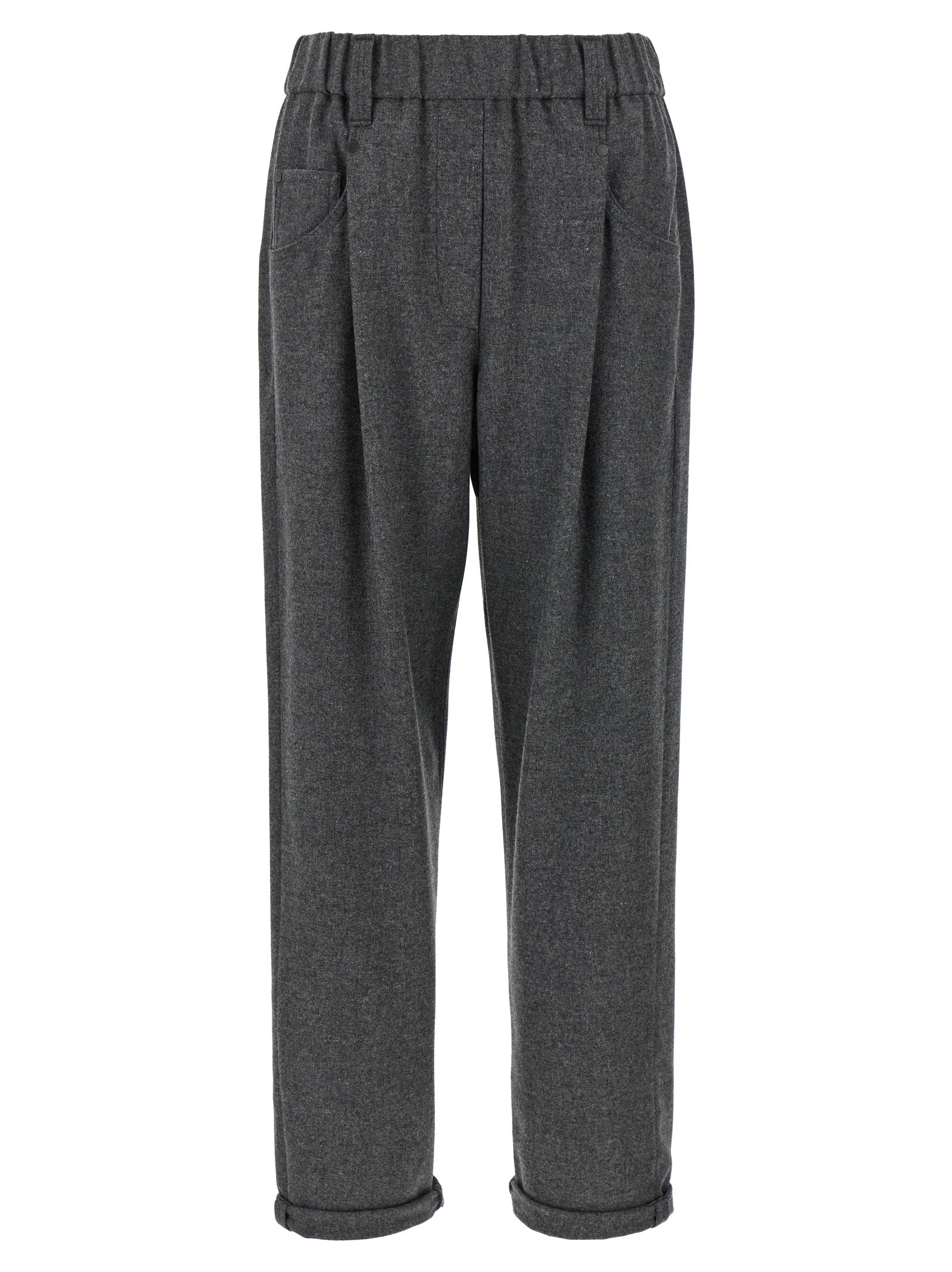 Brunello Cucinelli Graue Hose aus reiner Schurwolle