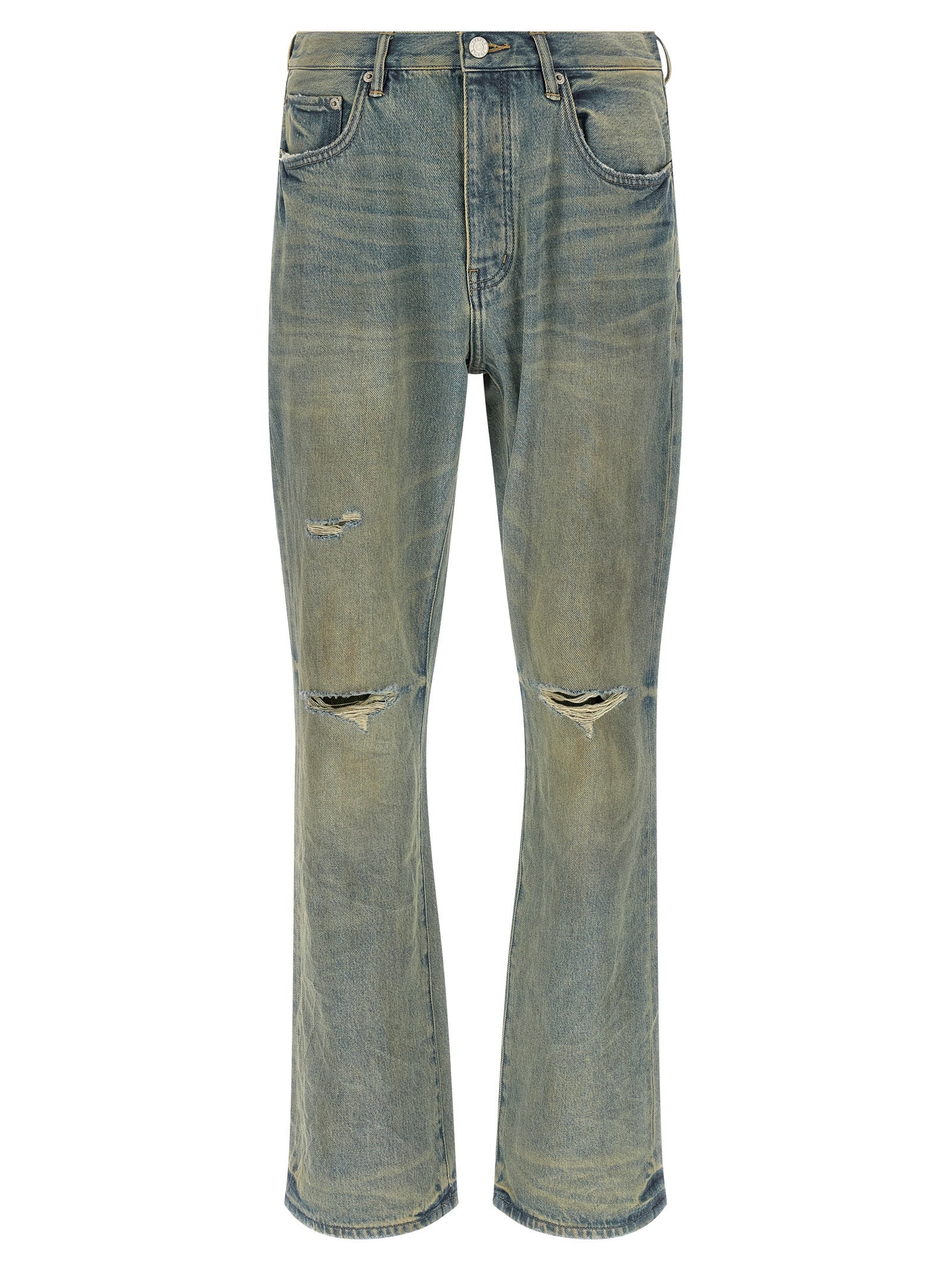 PURPLE Blaue Baumwoll-Jeans mit ausgestelltem Bein