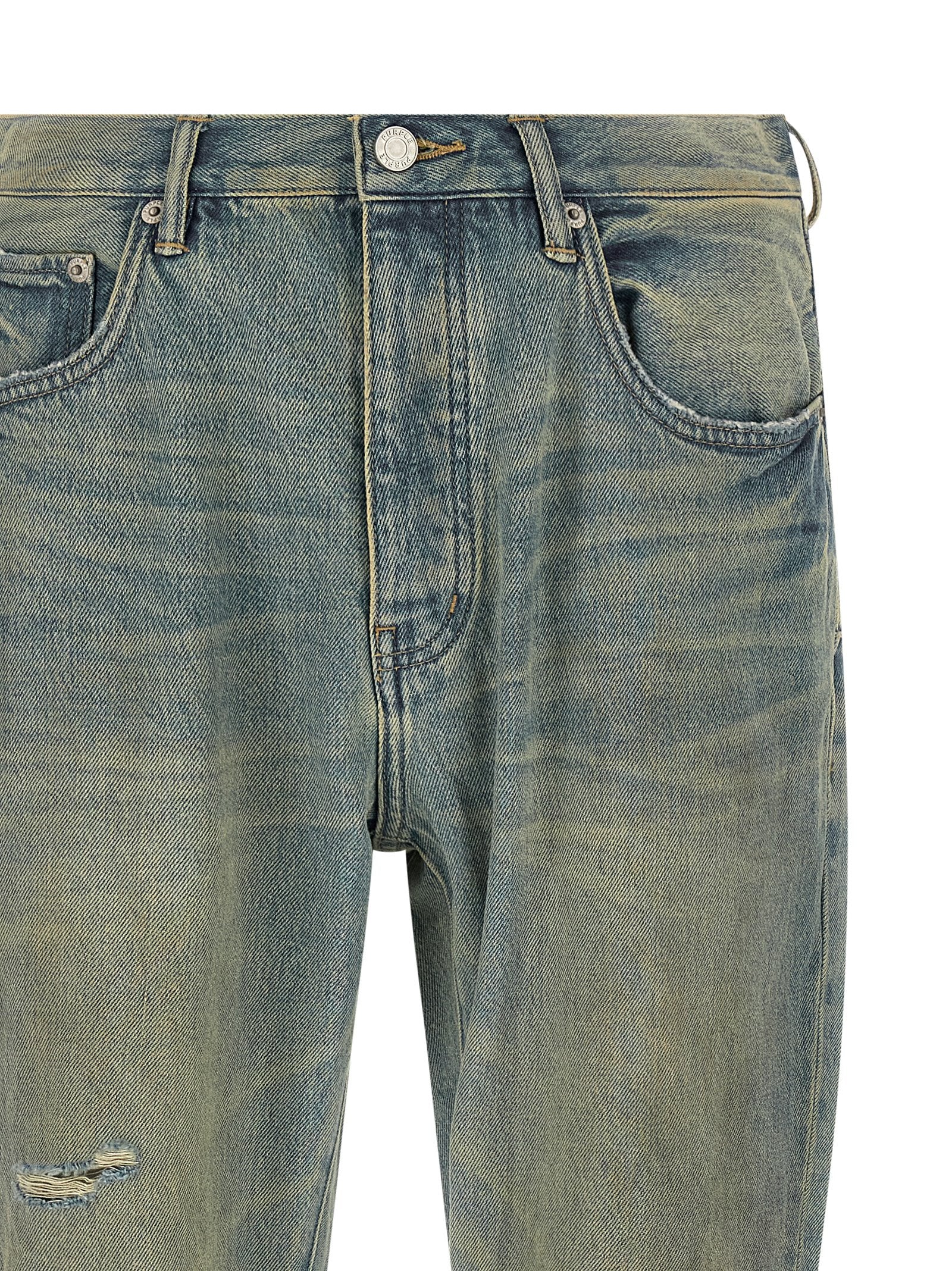 PURPLE Blaue Baumwoll-Jeans mit ausgestelltem Bein