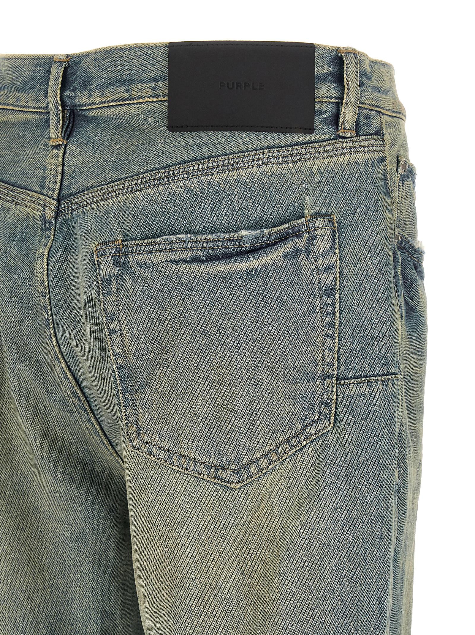 PURPLE Blaue Baumwoll-Jeans mit ausgestelltem Bein