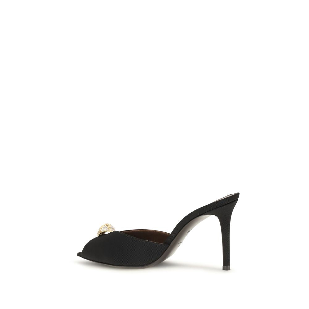 Giuseppe Zanotti Schwarze Bos Taurus Kalbsleder-Sandalen mit Stilettoabsatz