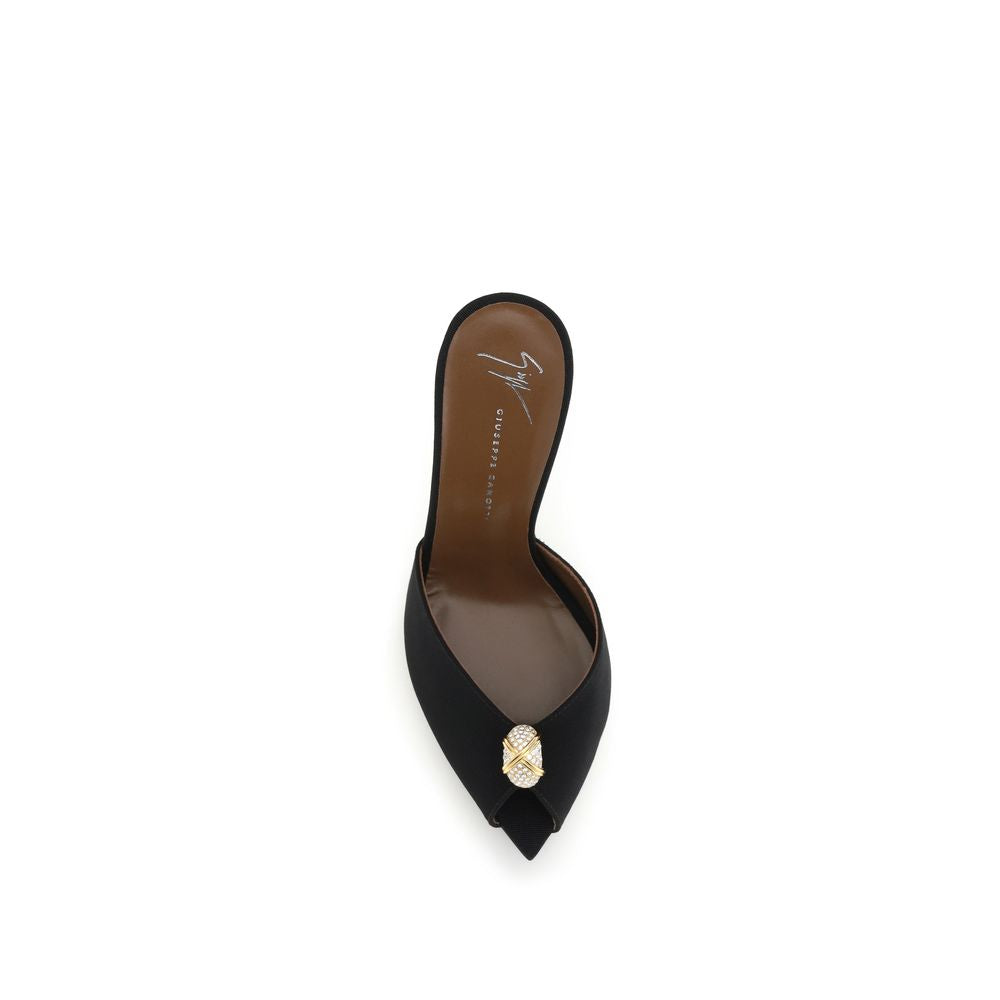 Giuseppe Zanotti Schwarze Bos Taurus Kalbsleder-Sandalen mit Stilettoabsatz