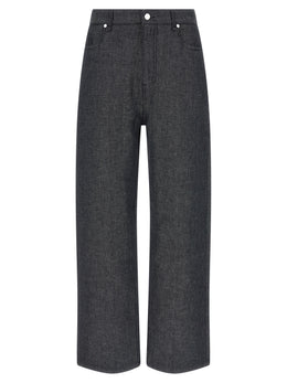 Fendi Graue Jeans aus Leinen mit geradem Bein