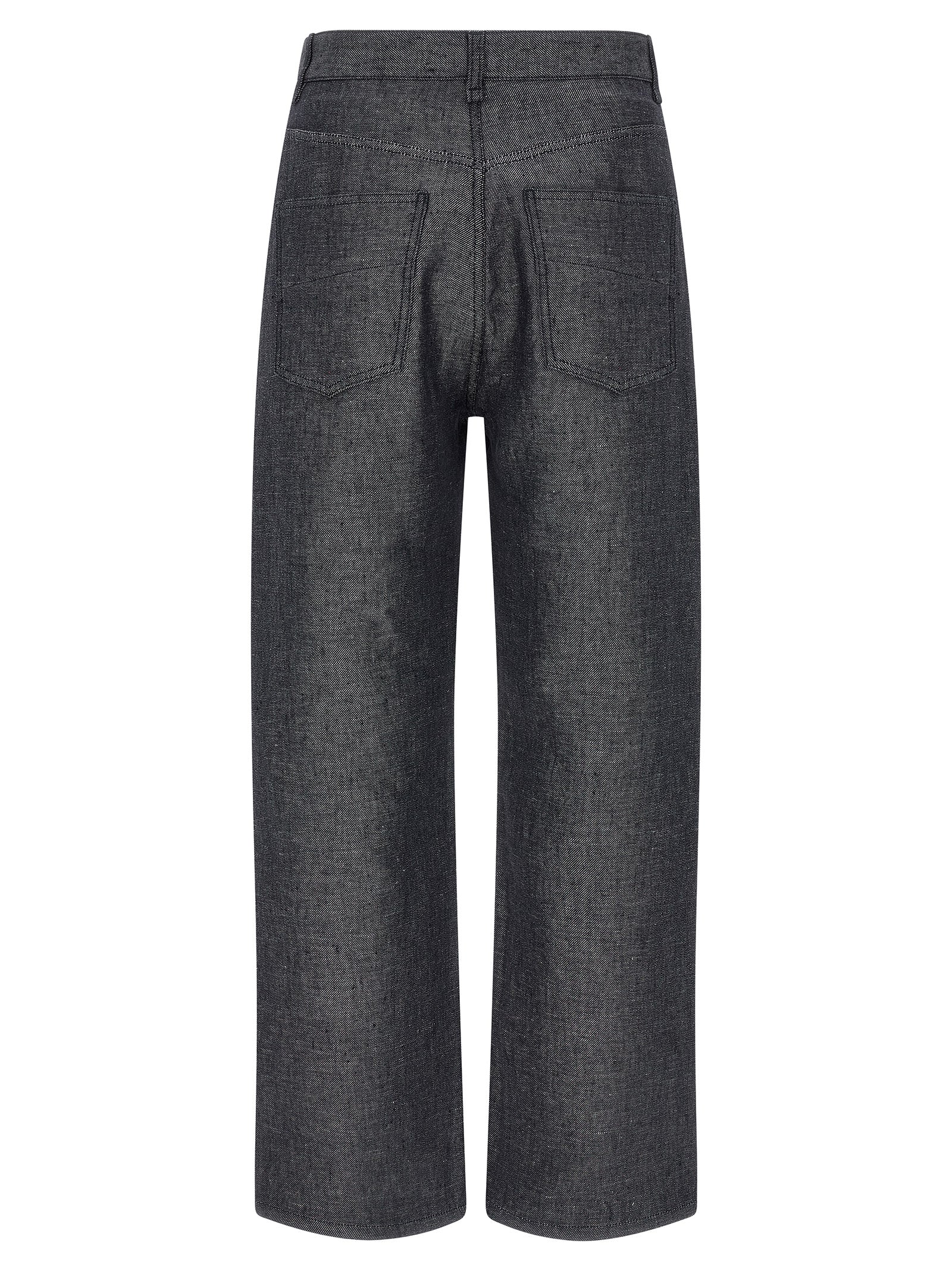Fendi Graue Jeans aus Leinen mit geradem Bein