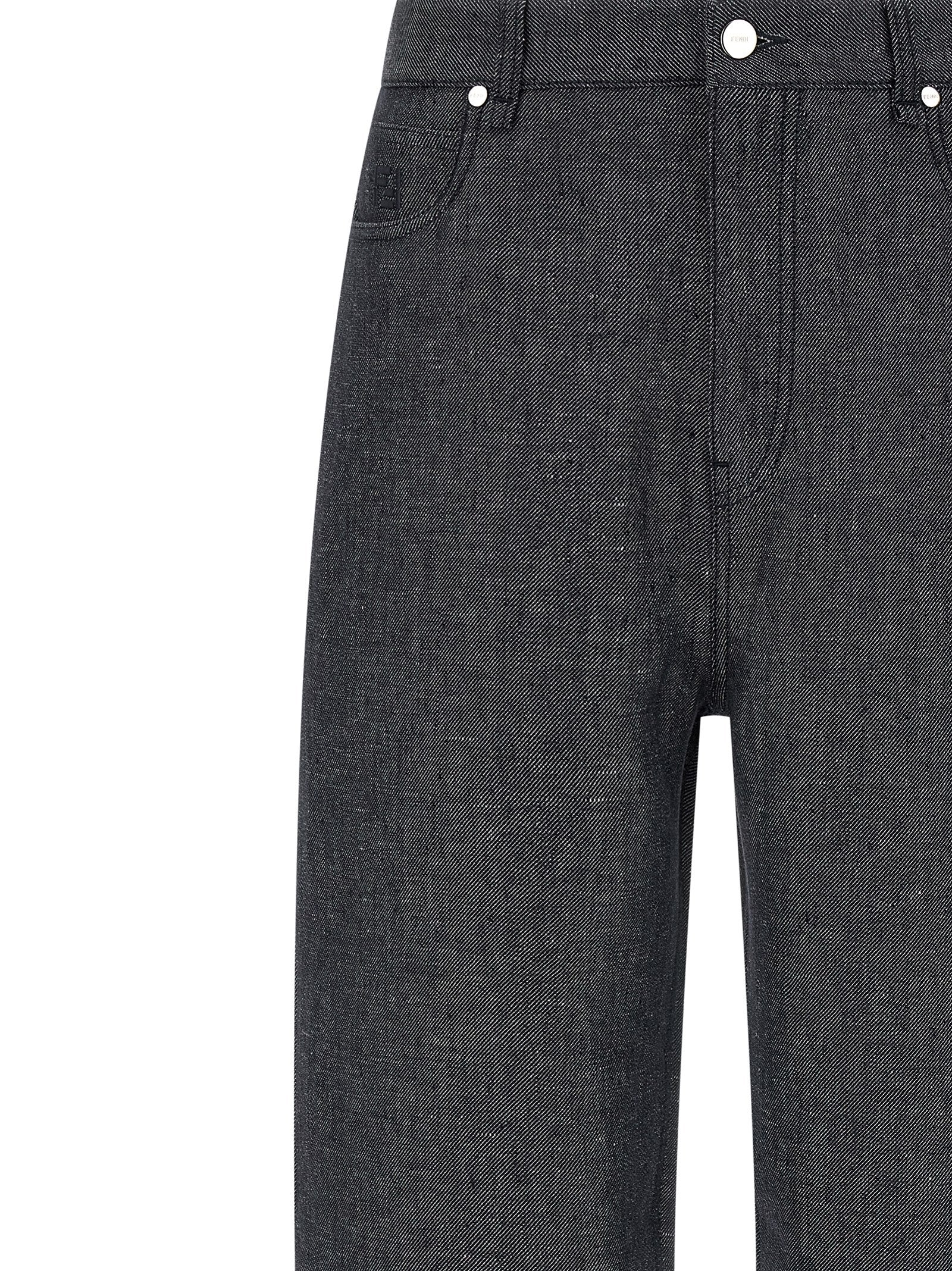 Fendi Graue Jeans aus Leinen mit geradem Bein