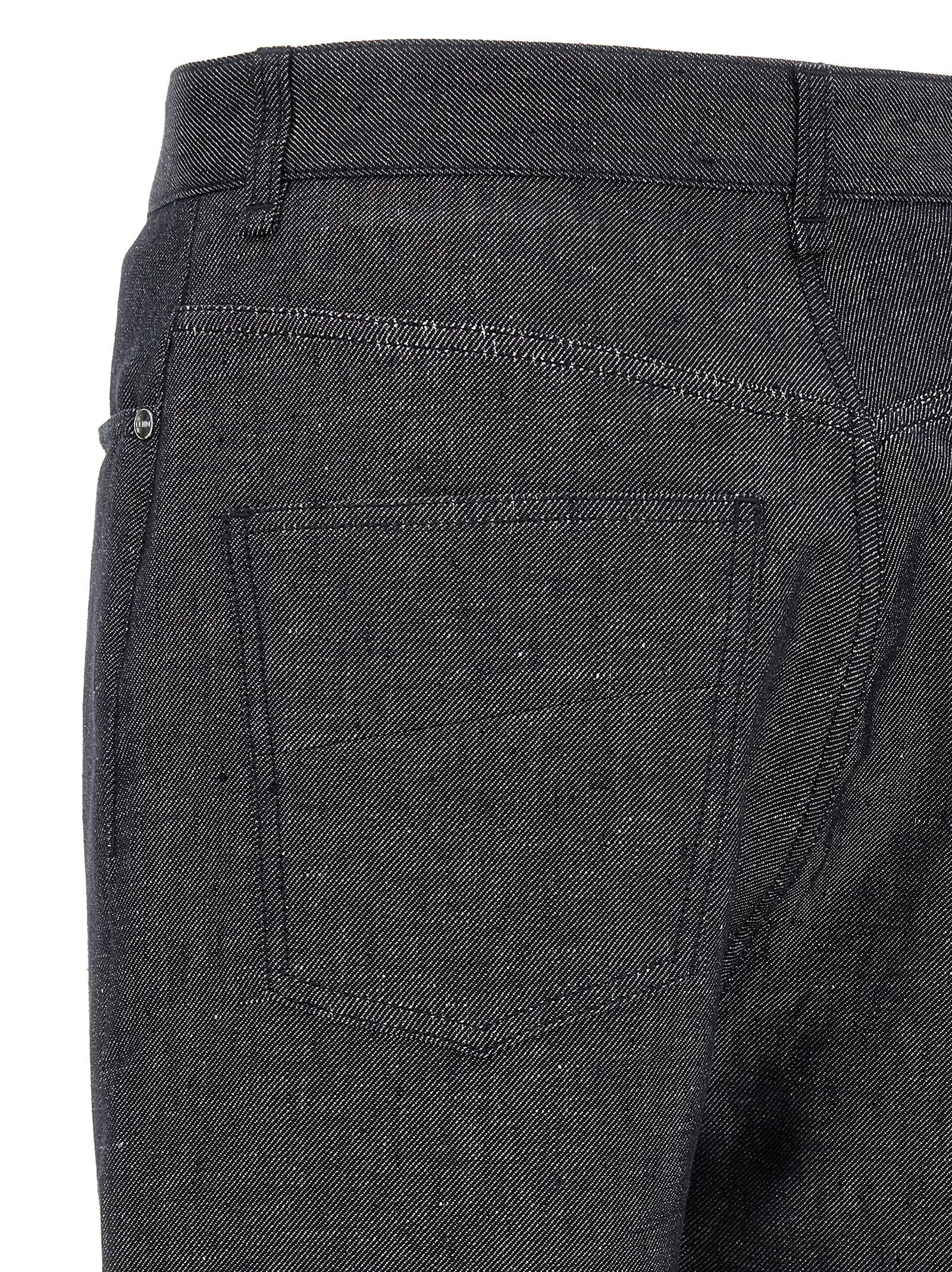 Fendi Graue Jeans aus Leinen mit geradem Bein