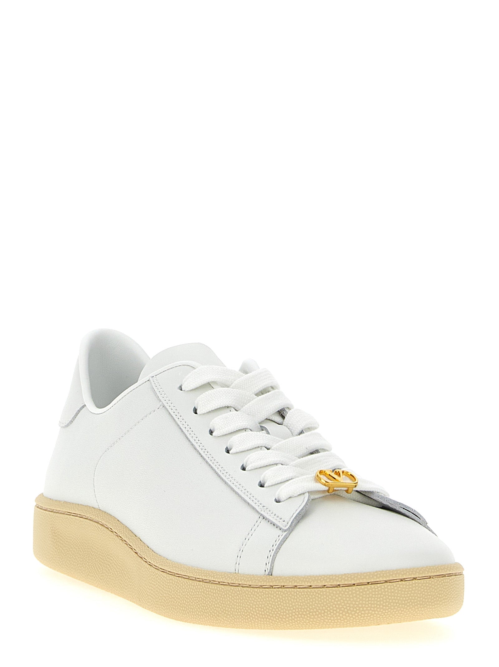 Valentino Garavani Weiße Kalbsleder Low-Top-Sneaker
