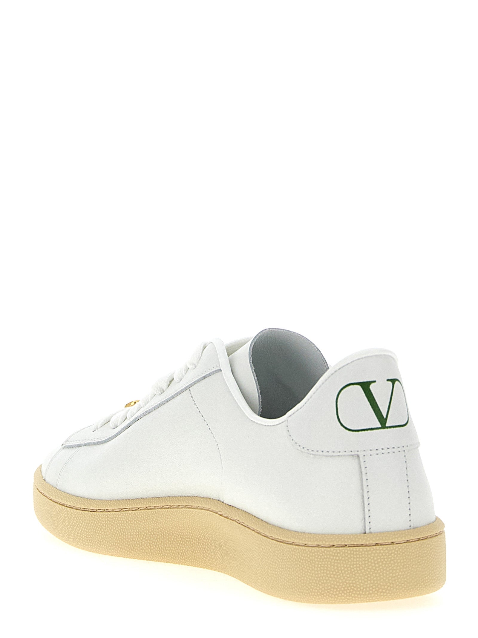 Valentino Garavani Weiße Kalbsleder Low-Top-Sneaker