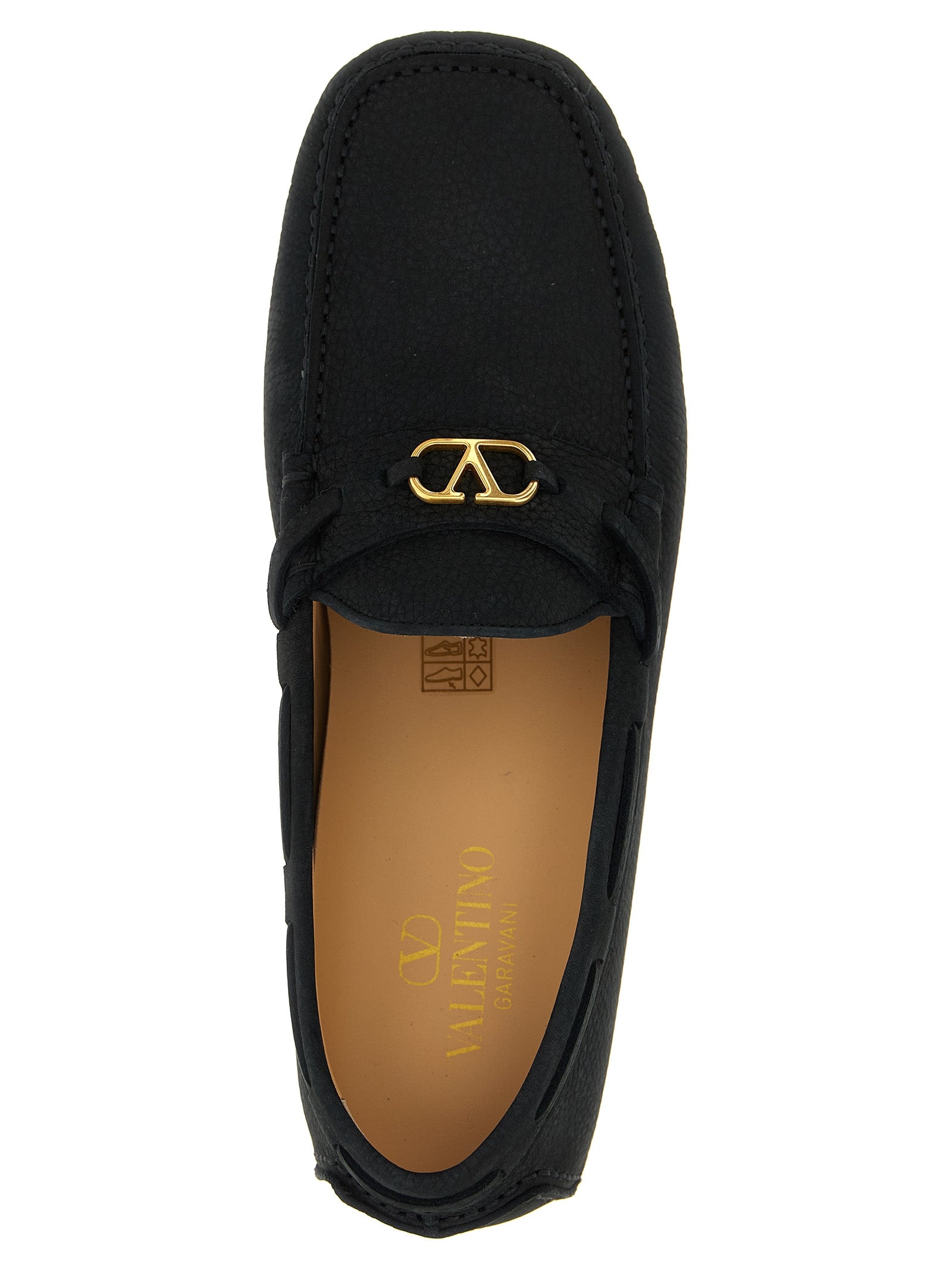 Valentino Garavani Schwarze Loafer aus Kalbsleder zum Hineinschlüpfen