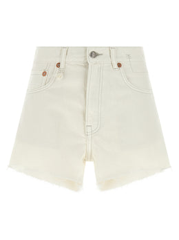 R13 Weiße Baumwoll-Bermudashorts