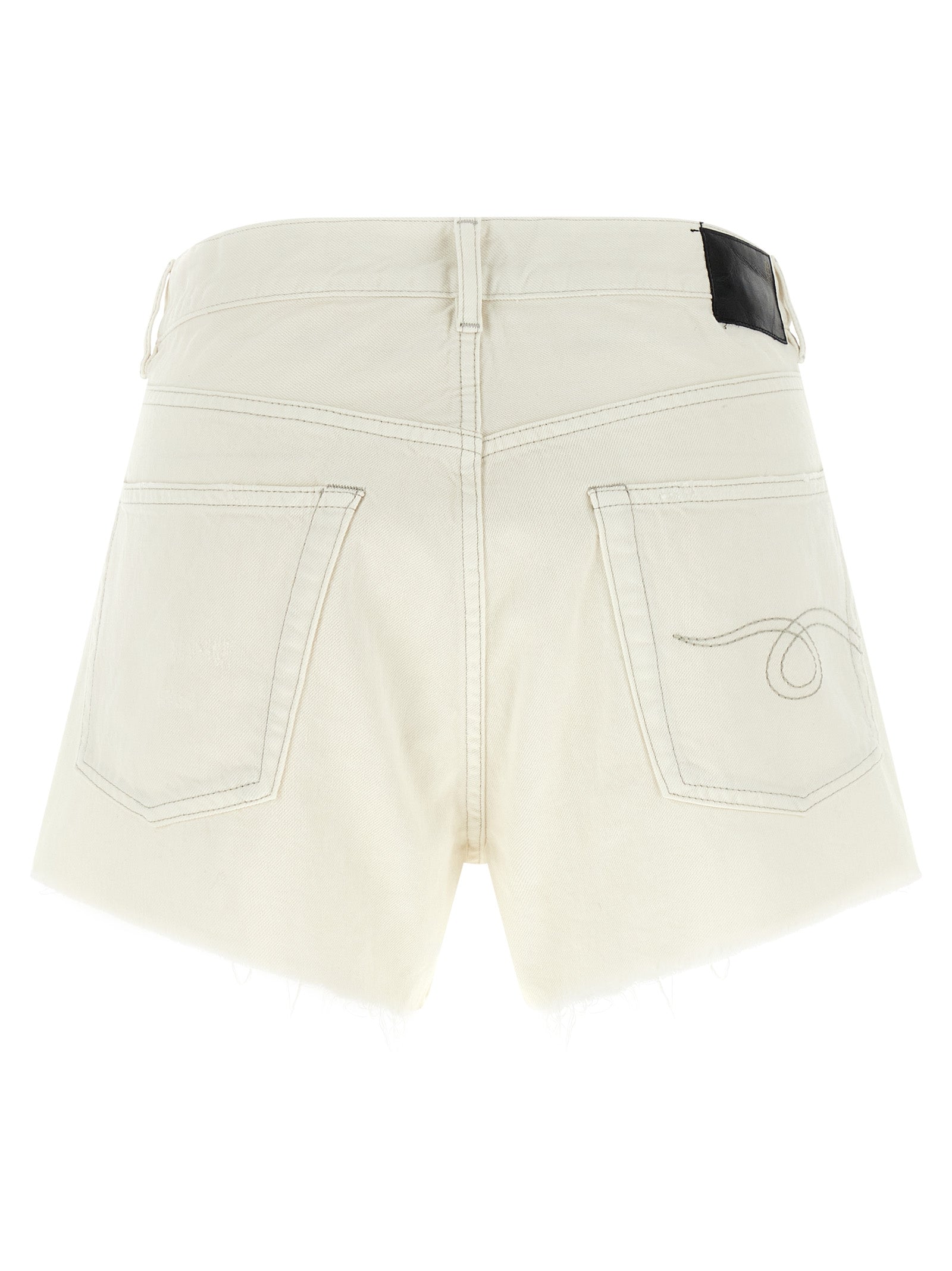 R13 Weiße Baumwoll-Bermudashorts