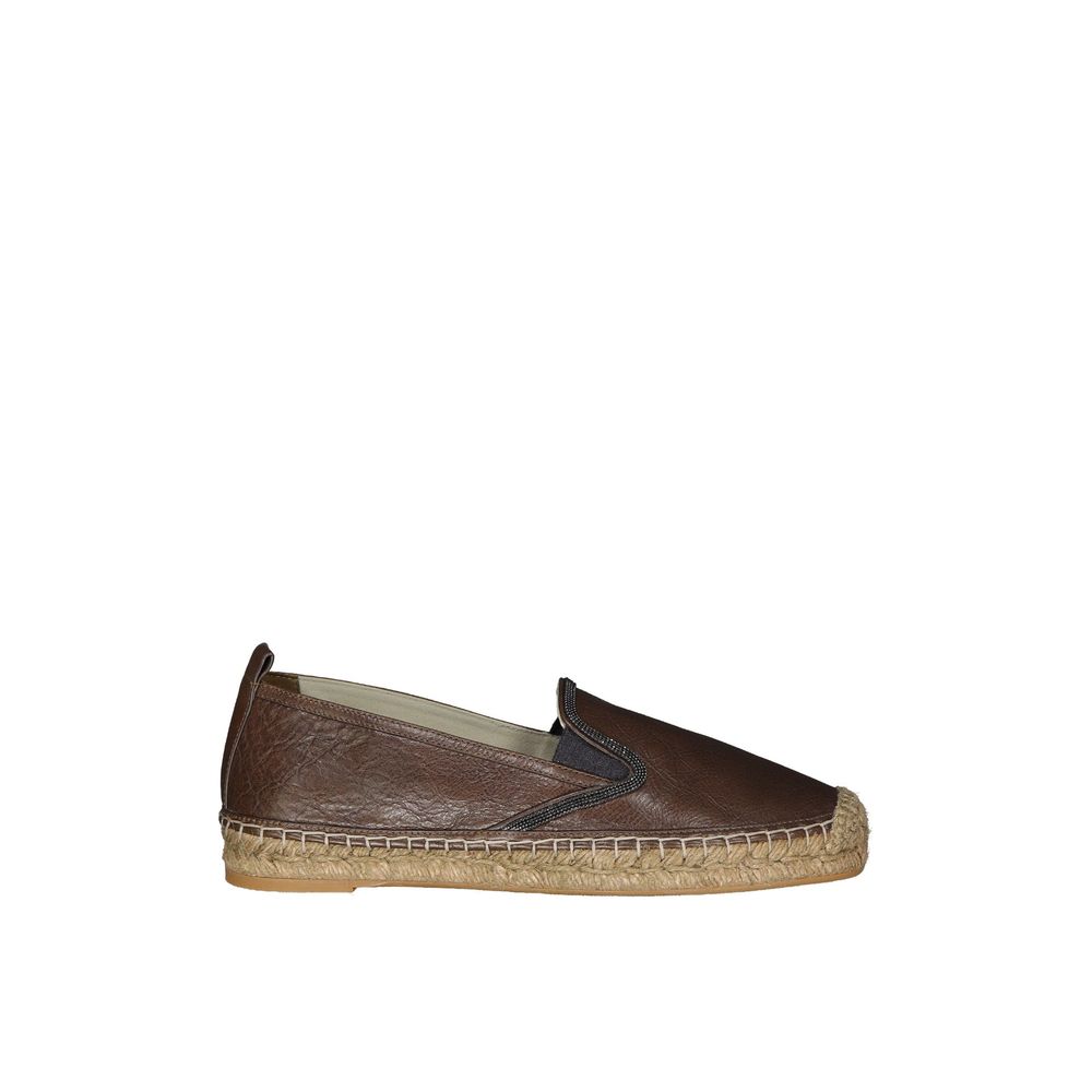 Brunello Cucinelli Espadrilles aus braunem Leder