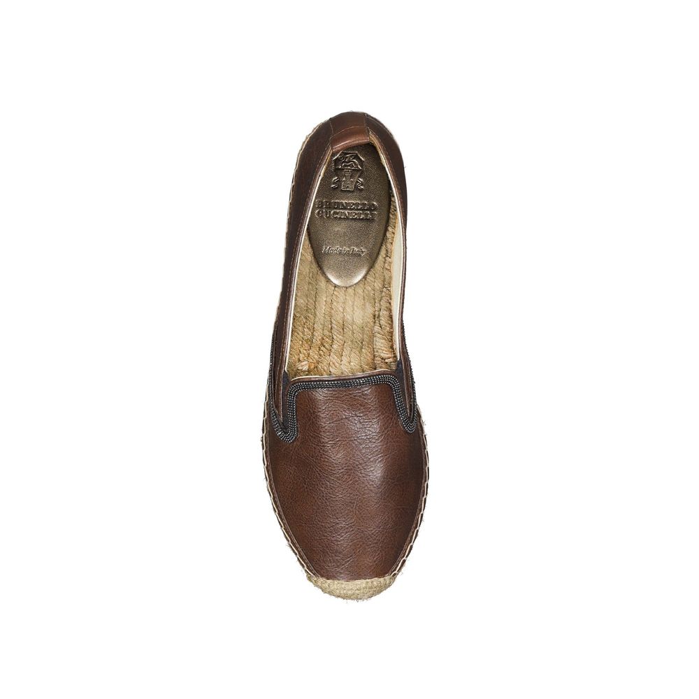 Brunello Cucinelli Espadrilles aus braunem Leder