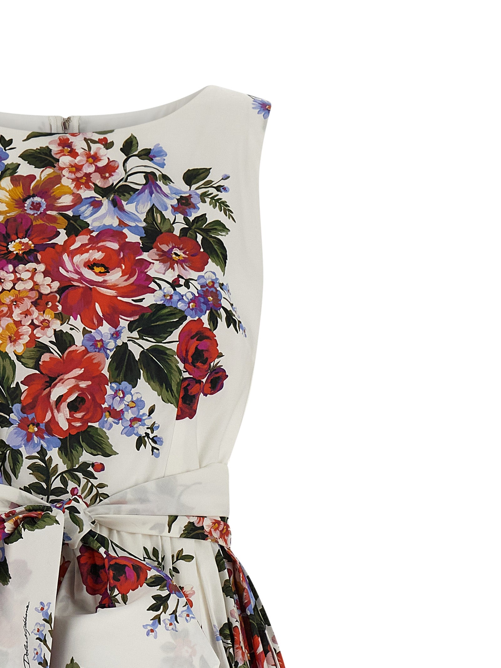 Dolce & Gabbana Weißes Baumwoll-Midikleid