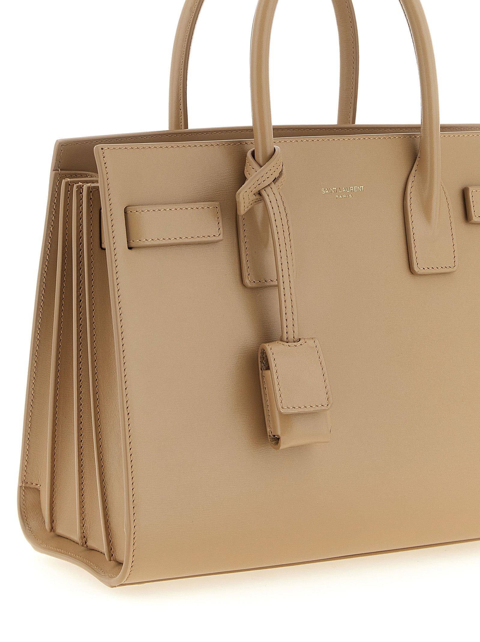 Saint Laurent Beige Kalbsleder Handtasche