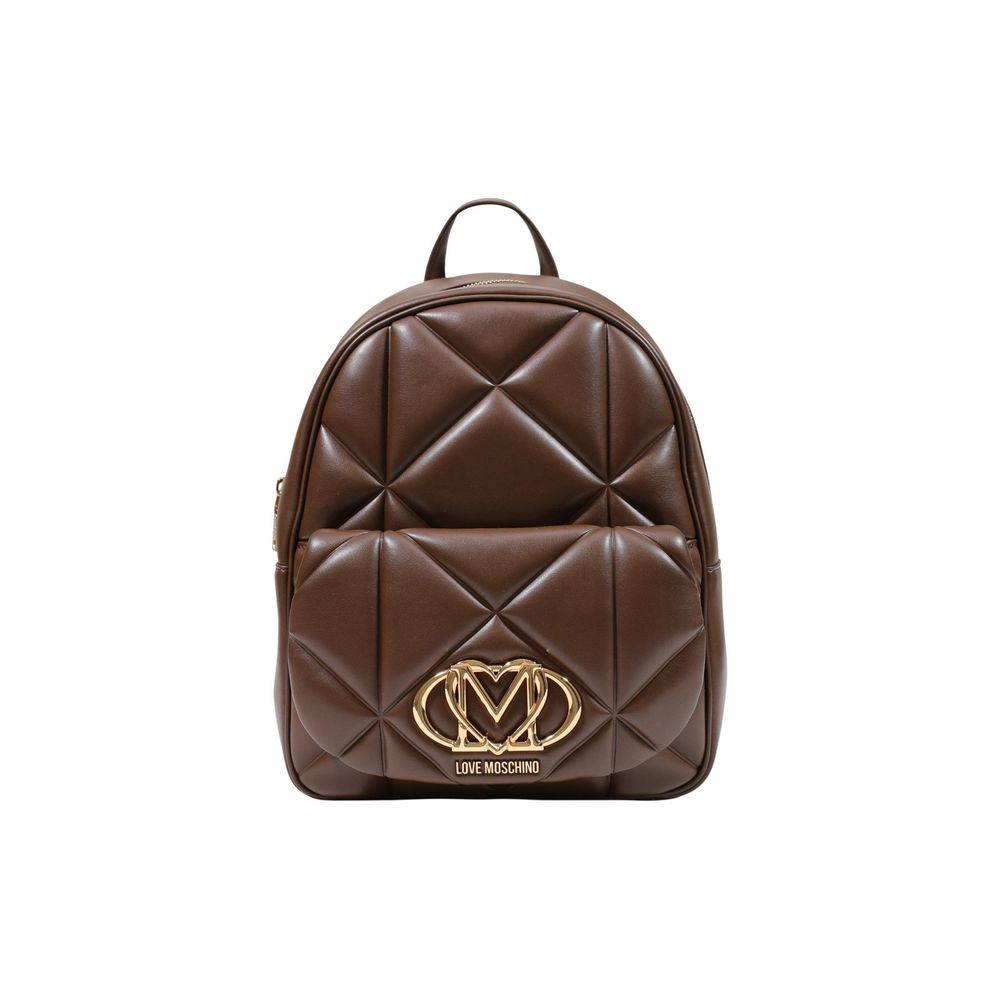 Love Moschino Brauner Rucksack aus Polyethylen