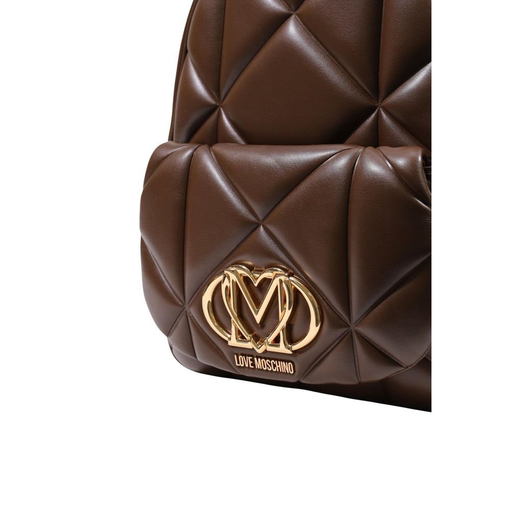 Love Moschino Brauner Rucksack aus Polyethylen