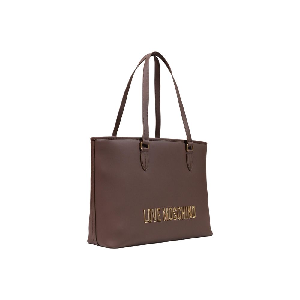 Love Moschino Braune Handtasche aus Polyethylen