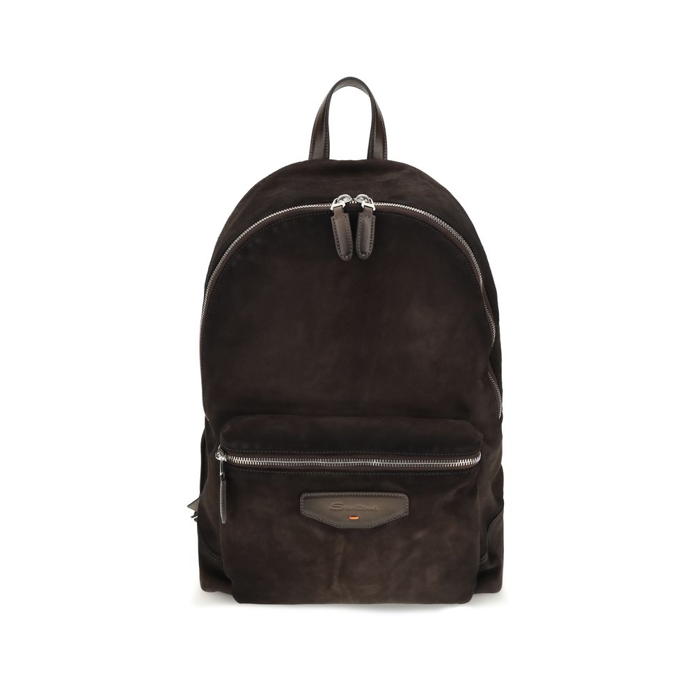 Santoni Brauner Kalbsleder-Rucksack Bos Taurus