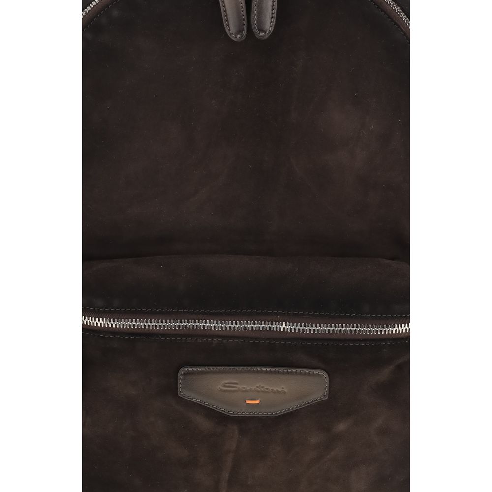 Santoni Brauner Kalbsleder-Rucksack Bos Taurus