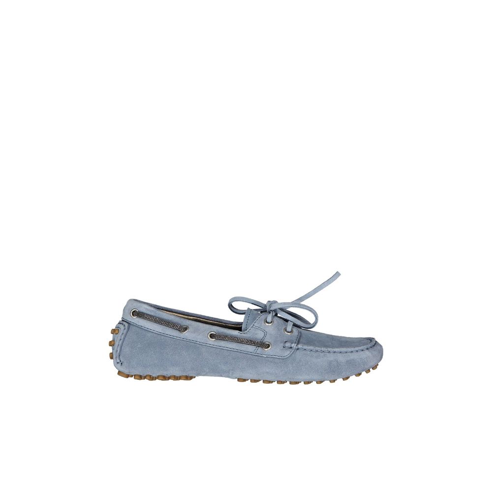 Brunello Cucinelli Blaue Mokassins aus Leder