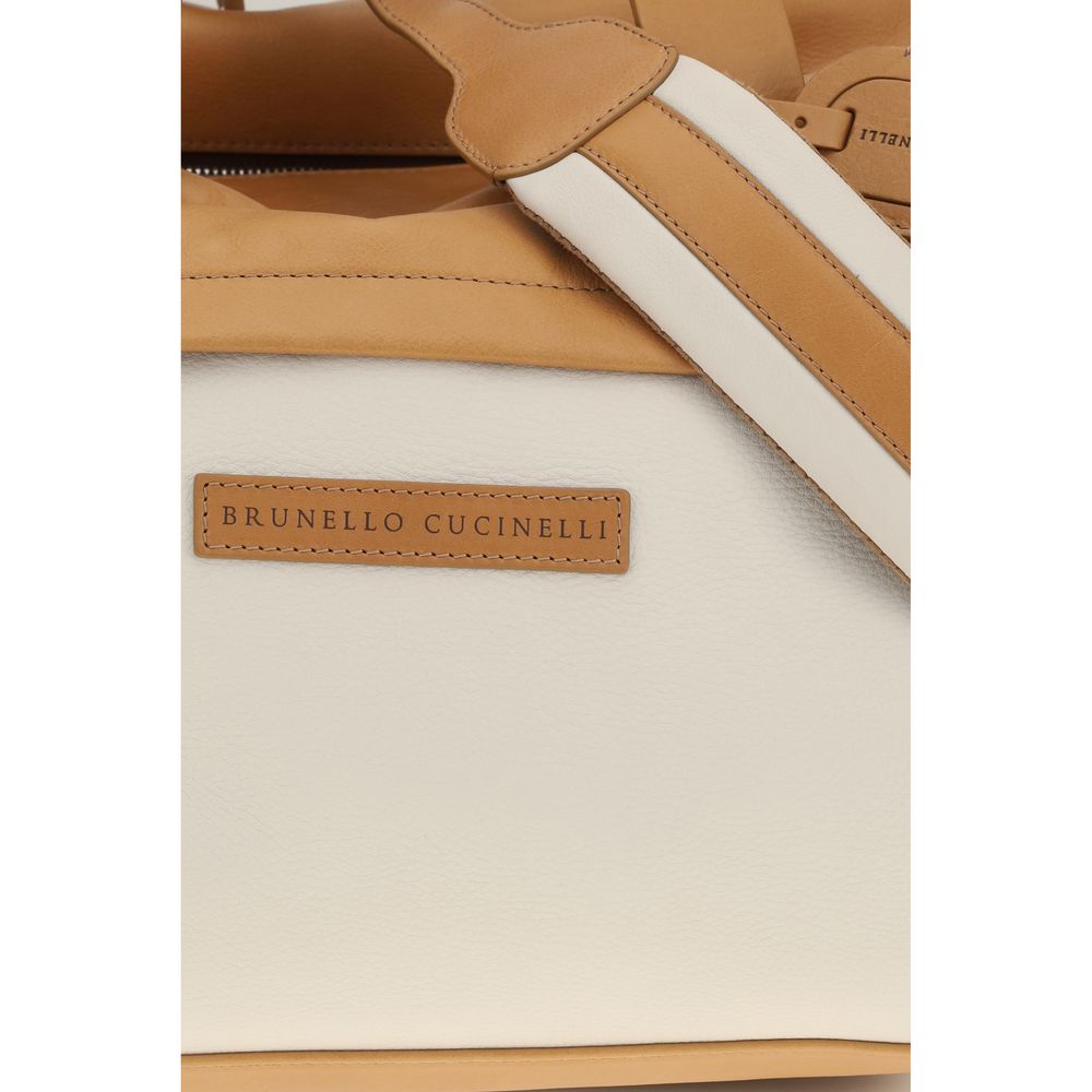Brunello Cucinelli Beiger Reisekoffer aus Kalbshaut Bos Taurus