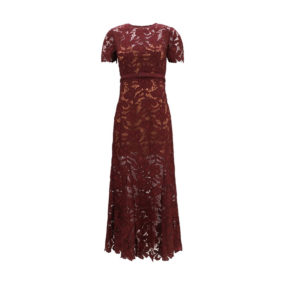 Self-Portrait Weinrotes Cocktailkleid aus Polyester