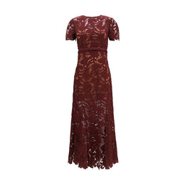 Self-Portrait Weinrotes Cocktailkleid aus Polyester
