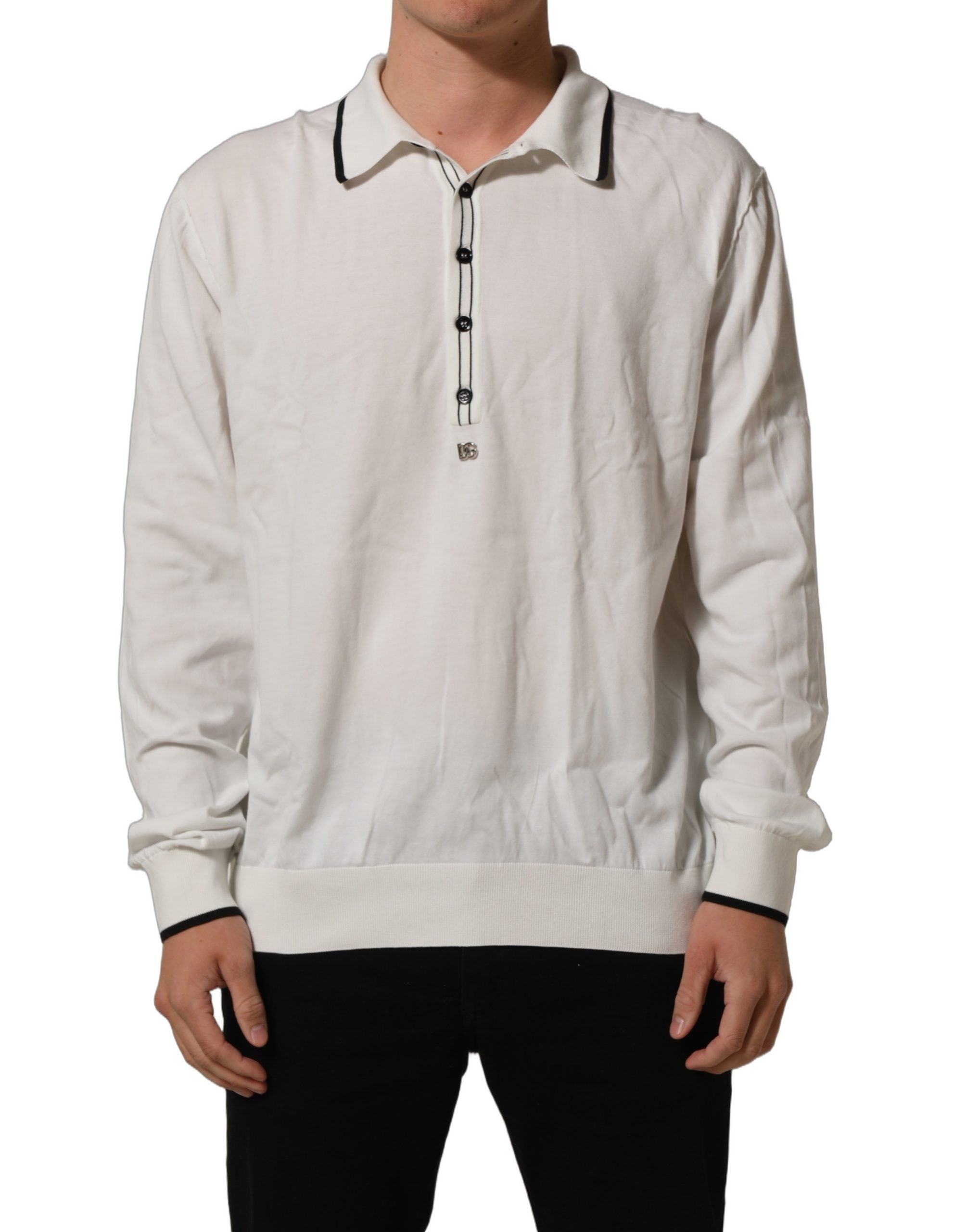 Dolce & Gabbana Schwarzes T-Shirt mit Blattprint aus Seide für Herren mit Rundhalsausschnitt