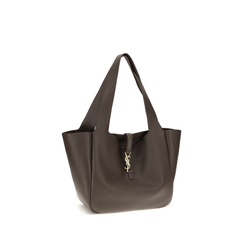 Saint Laurent Braune Kalbsleder Bos Taurus Schultertasche