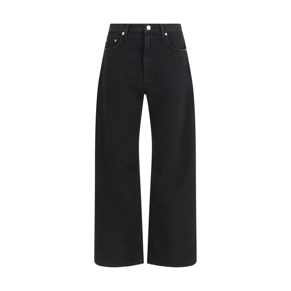 Haikure Schwarze Baumwoll-Jeans mit geradem Bein