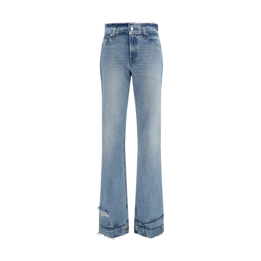 Haikure Blaue Baumwoll-Jeans mit ausgestelltem Bein