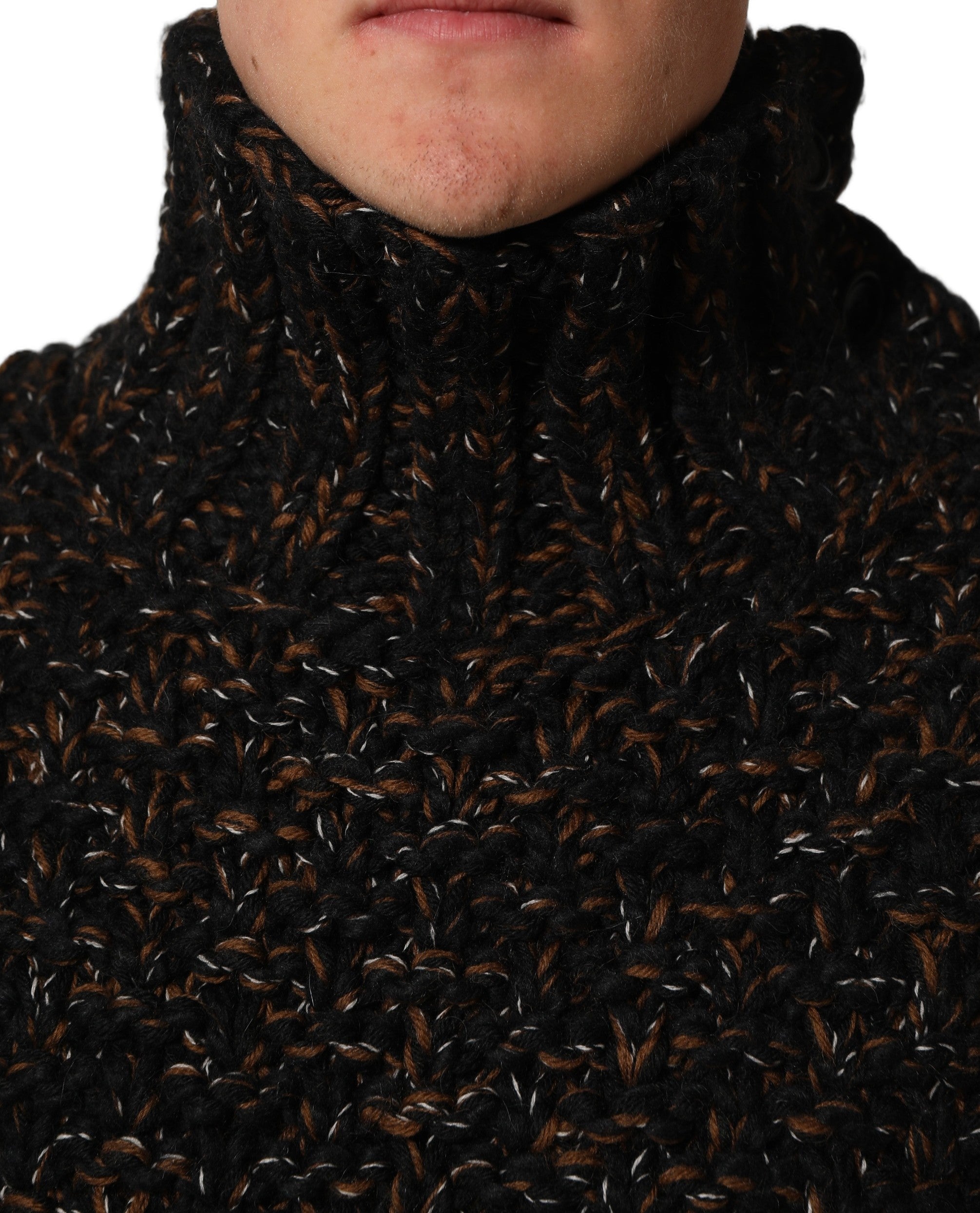 Dolce & Gabbana Brauner Wollstrick-Rollkragenpullover