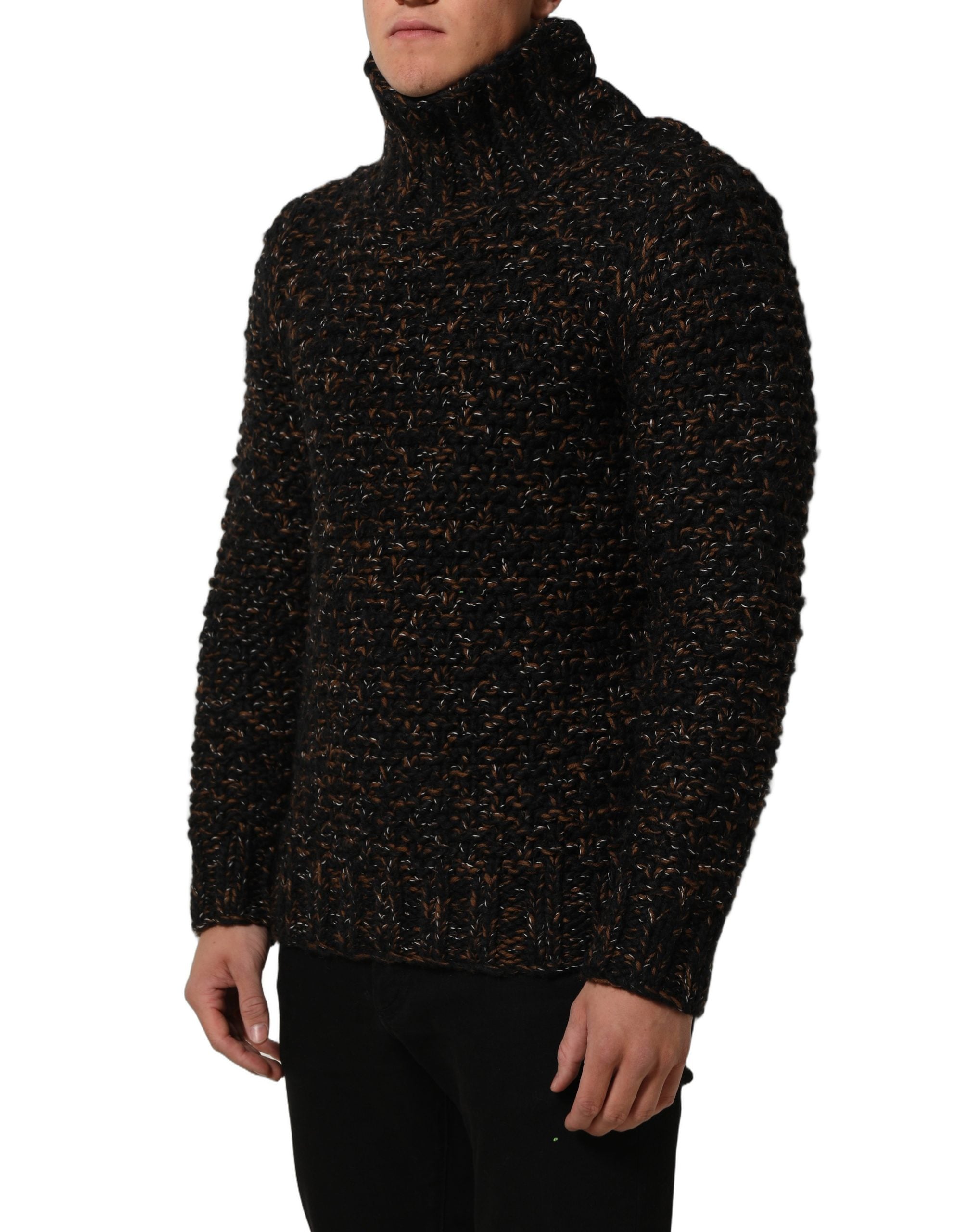 Dolce & Gabbana Brauner Wollstrick-Rollkragenpullover