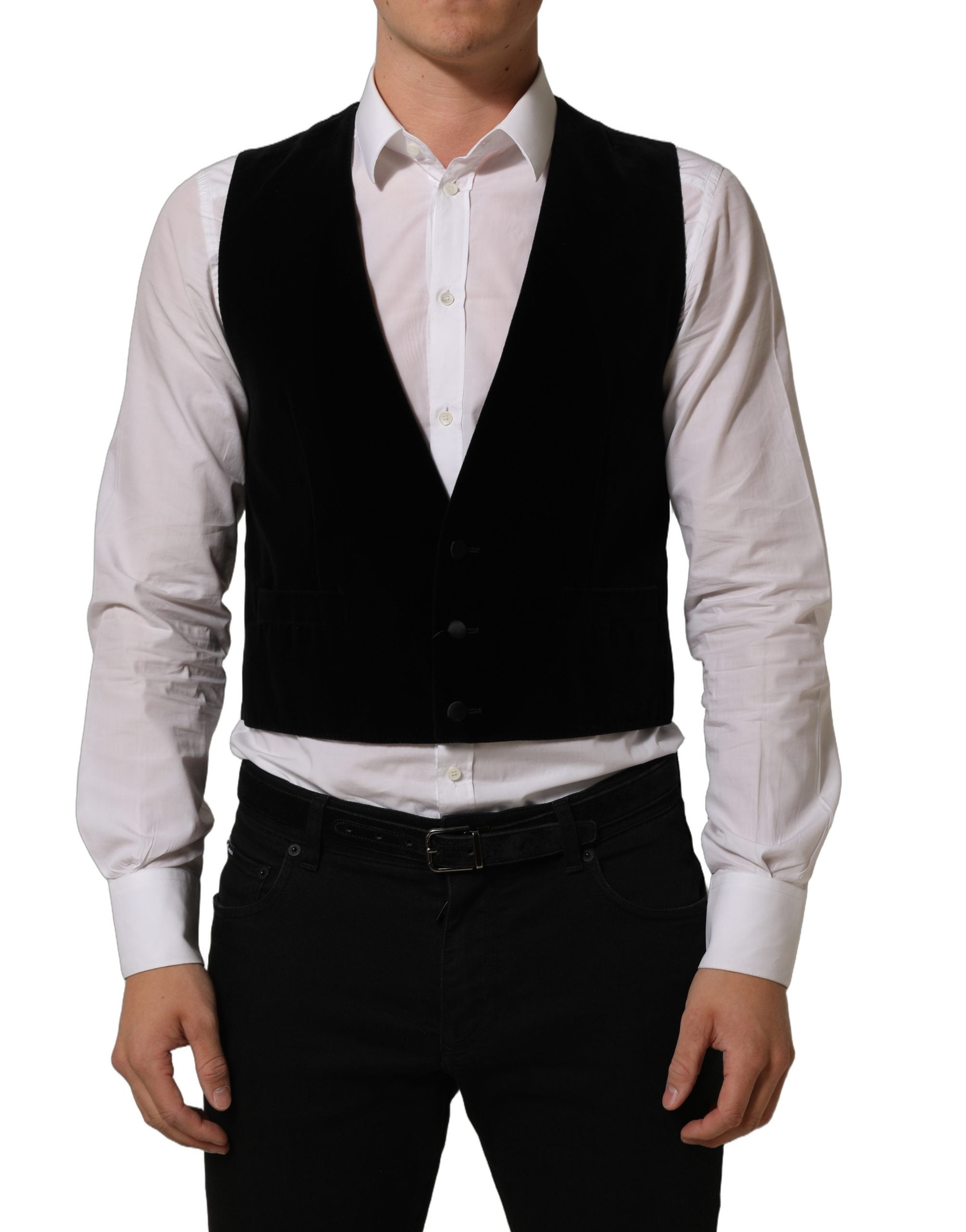 Dolce & Gabbana Schwarze Wollmischung Weste für formelle Kleidung
