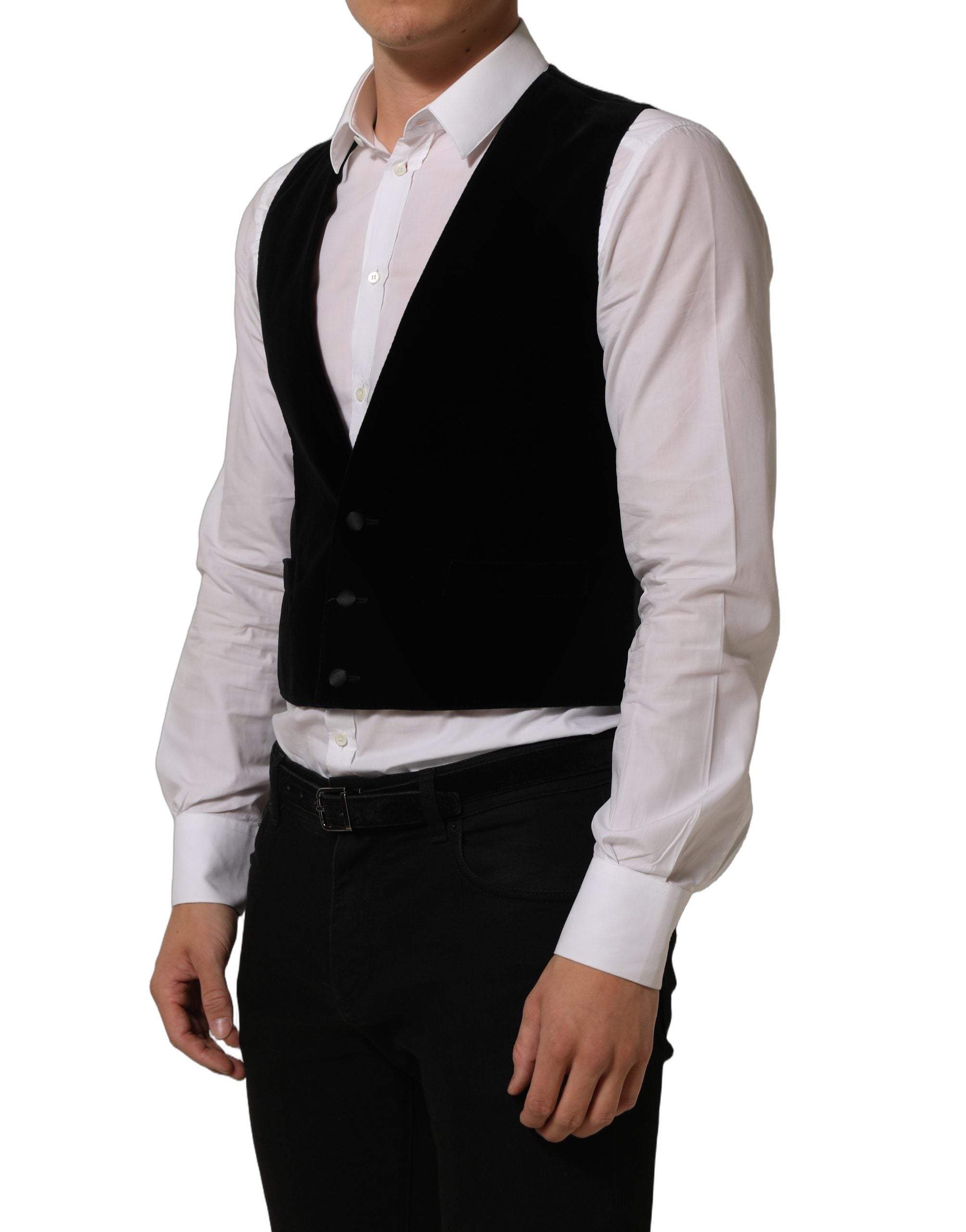 Dolce & Gabbana Schwarze Wollmischung Weste für formelle Kleidung