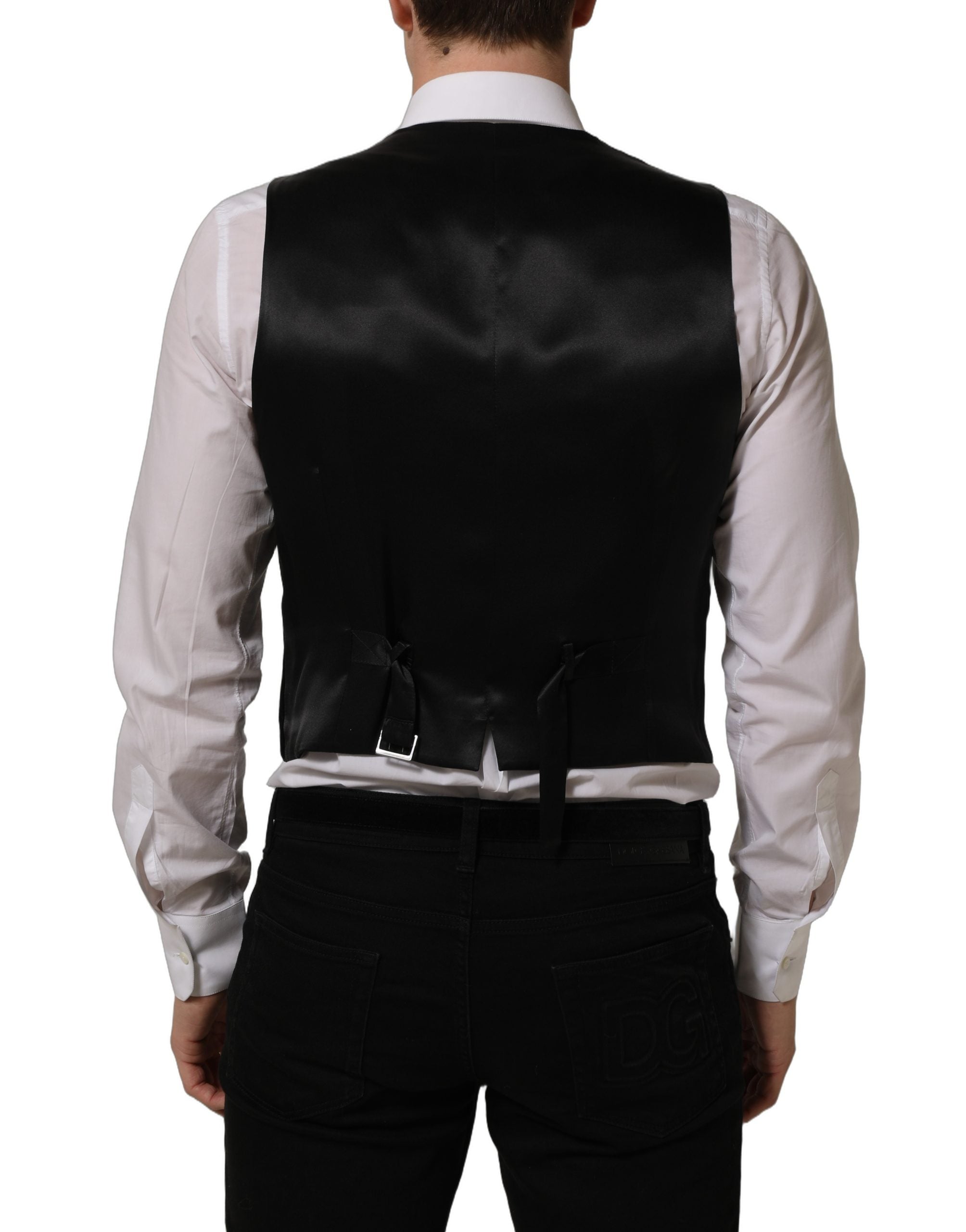 Dolce & Gabbana Schwarze Wollmischung Weste für formelle Kleidung
