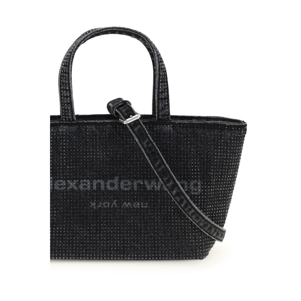 Alexander Wang Graue Baumwoll-Schultertasche