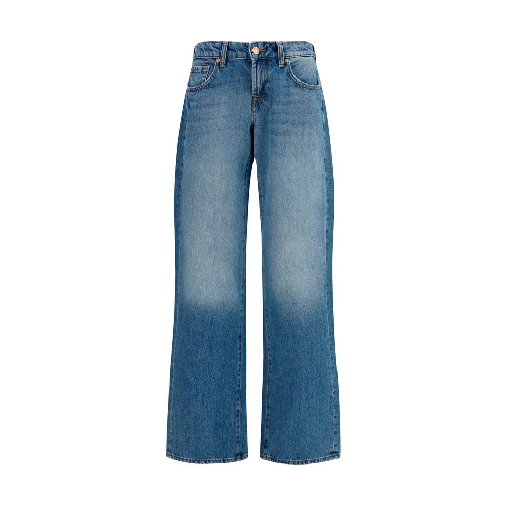 7FOR Blaue Jeans aus Baumwolle im geraden Schnitt