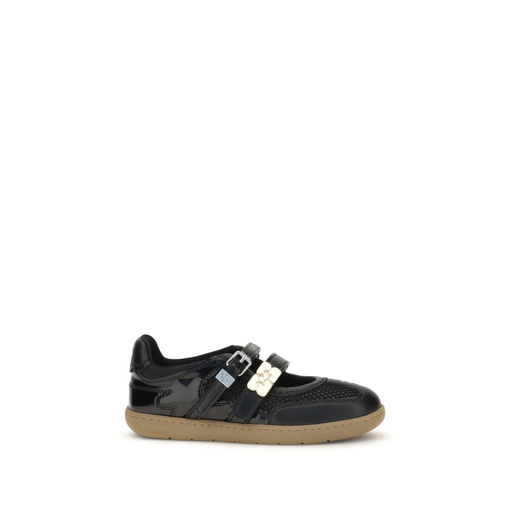 Ganni Schwarze Ballerinas aus Polyester