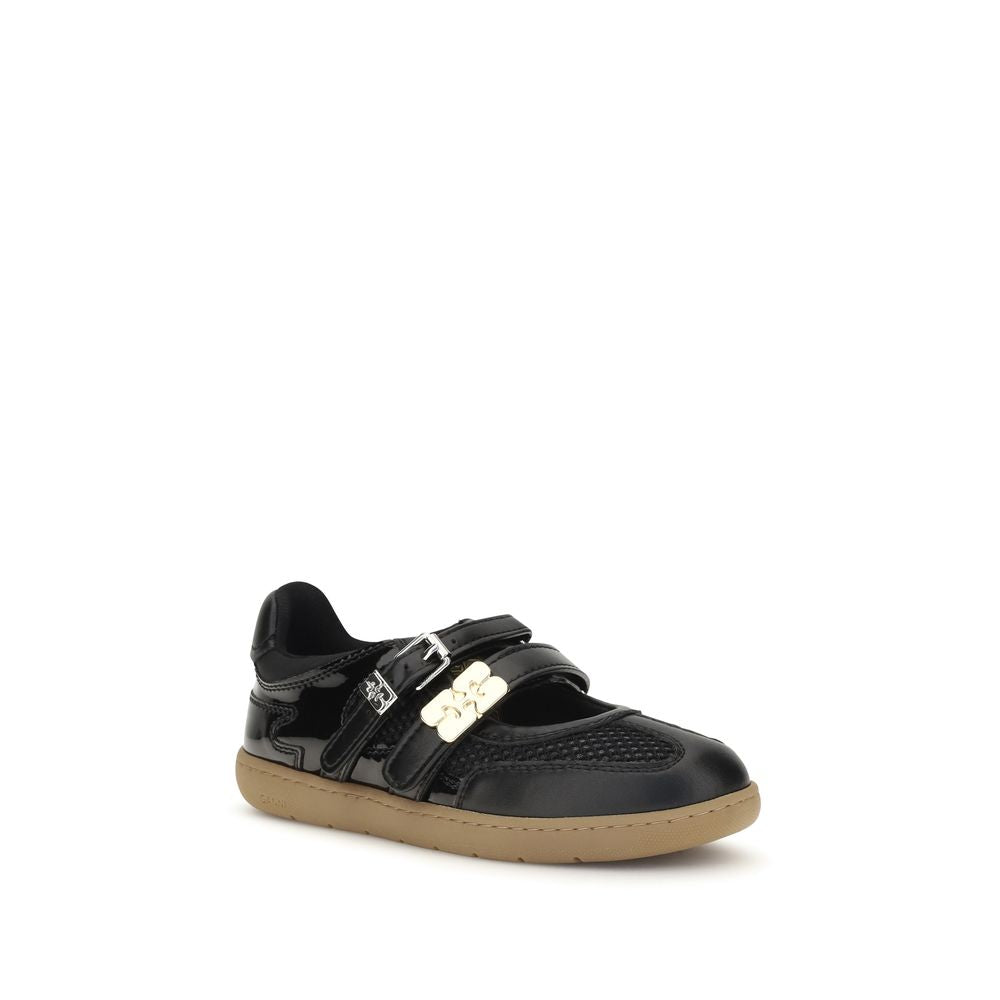Ganni Schwarze Ballerinas aus Polyester
