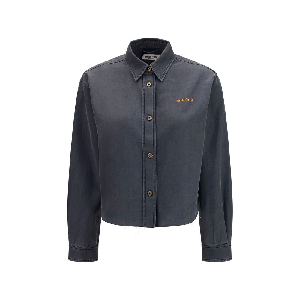 Miu Miu Graues Denim-Hemd