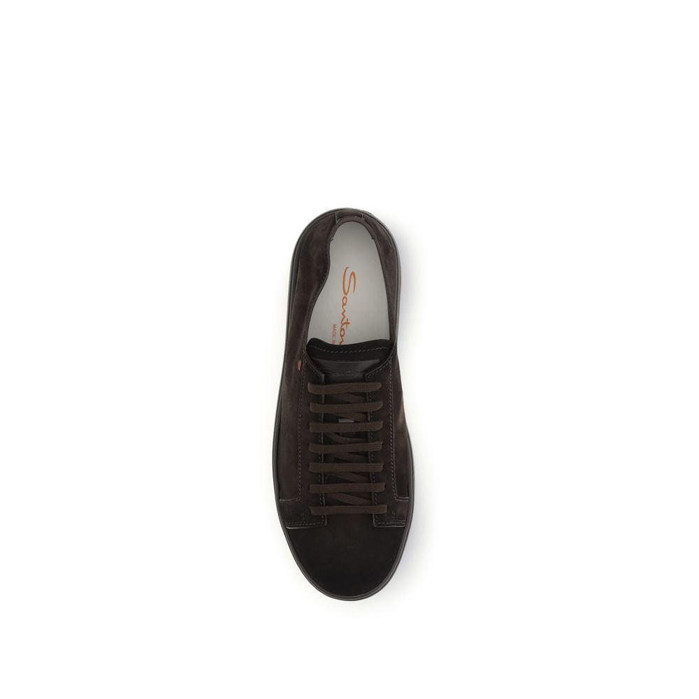 Santoni Braune Kalbsleder Bos Taurus Sneaker