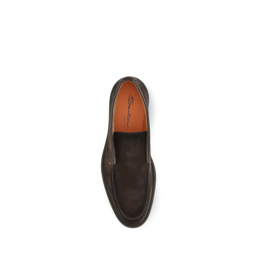 Santoni Braune Ankle Boots aus Kalbsleder Bos Taurus